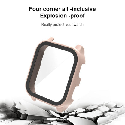 For Garmin Venu Sq2 PC + 9H Tempered Glass Integrated Protective Watch Case(Black) - Watch Cases by buy2fix | Online Shopping UK | buy2fix