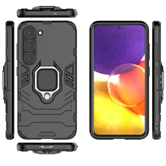 For Samsung Galaxy S23 5G Magnetic Ring Holder PC + TPU Phone Case(Black) - Galaxy S23 5G Cases by buy2fix | Online Shopping UK | buy2fix