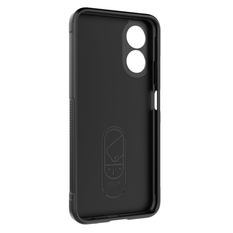 For OPPO A17 4G Global Magic Shield TPU + Flannel Phone Case(Black) - OPPO Cases by buy2fix | Online Shopping UK | buy2fix