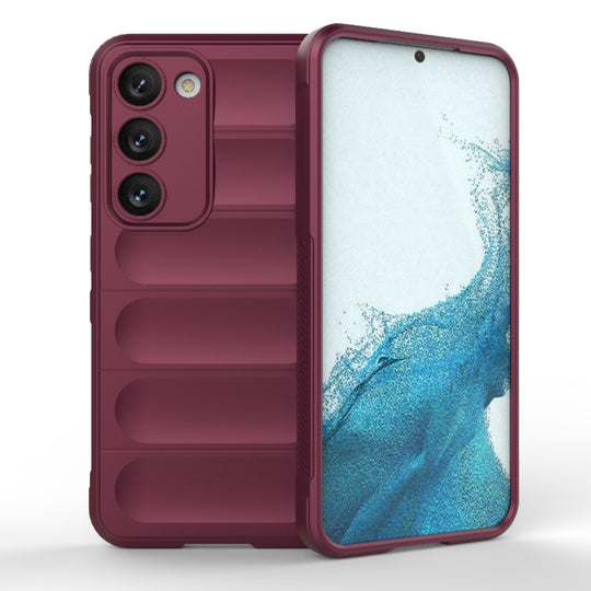 For Samsung Galaxy S23 5G Magic Shield TPU + Flannel Phone Case(Wine Red)