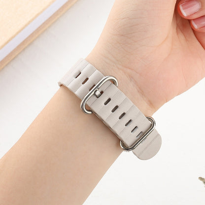 Ocean Style Leather Watch Strap For Apple Watch Ultra 49mm / Series 8&7 45mm / SE 2&6&SE&5&4 44mm / 3&2&1 42mm(Golden Brown) by buy2fix