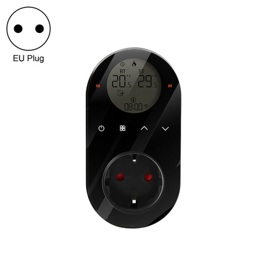 BHT12-C Plug-in LCD Thermostat Without WiFi, EU Plug(Black) - Thermostat & Thermometer by buy2fix | Online Shopping UK | buy2fix