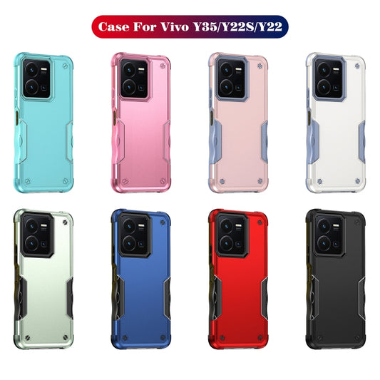For vivo Y35 / Y22s / Y22 Non-slip Shockproof Armor Phone Case(White) - vivo Cases by buy2fix | Online Shopping UK | buy2fix