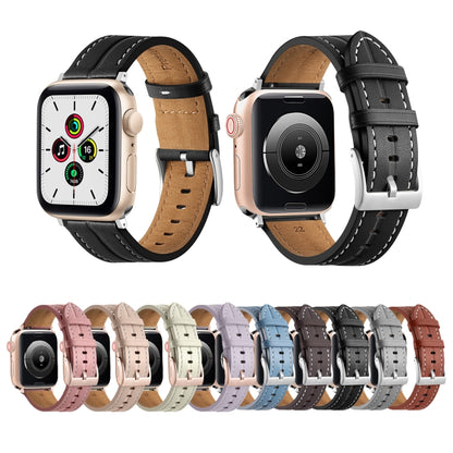 Fluted Leather Strap For Apple Watch Ultra 49mm / Series 8&7 45mm / SE 2&6&SE&5&4 44mm / 3&2&1 42mm(Black) by buy2fix