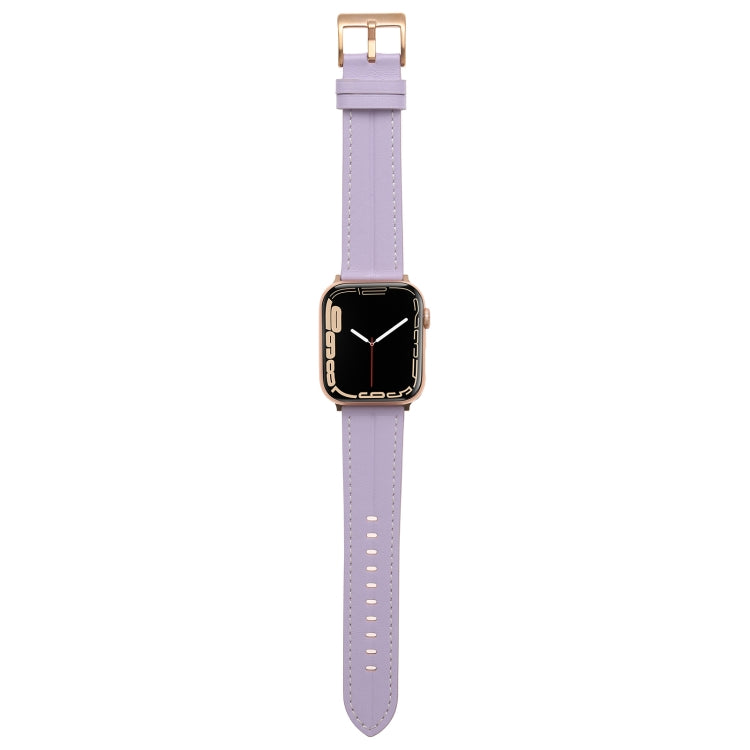 Fluted Leather Strap For Apple Watch Series 8&7 41mm / SE 2&6&SE&5&4 40mm / 3&2&1 38mm(Purple) by buy2fix