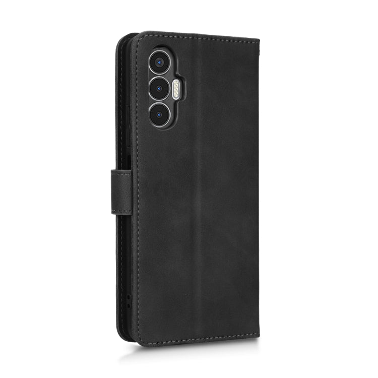 For Tecno Pova 3 Skin Feel Magnetic Flip Leather Phone Case(Black) by buy2fix