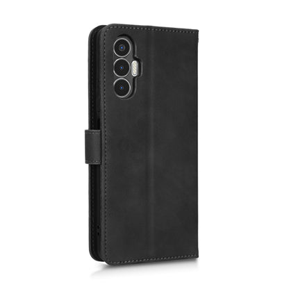 For Tecno Pova 3 Skin Feel Magnetic Flip Leather Phone Case(Black) by buy2fix