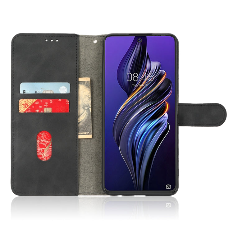 For Tecno Pova 3 Skin Feel Magnetic Flip Leather Phone Case(Black) by buy2fix