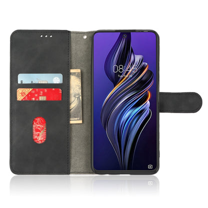 For Tecno Pova 3 Skin Feel Magnetic Flip Leather Phone Case(Black) by buy2fix