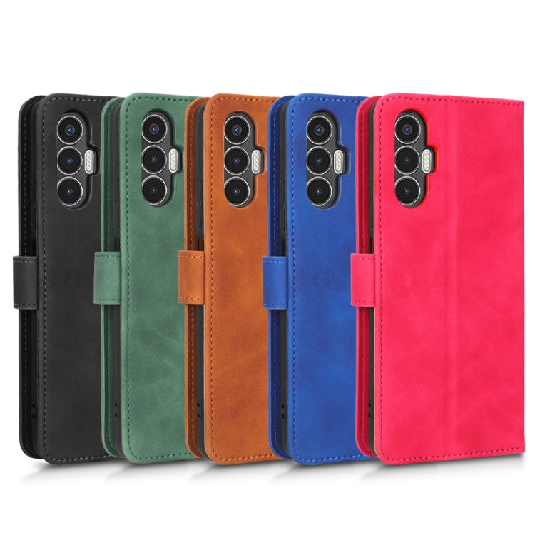 For Tecno Pova 3 Skin Feel Magnetic Flip Leather Phone Case(Black) by buy2fix