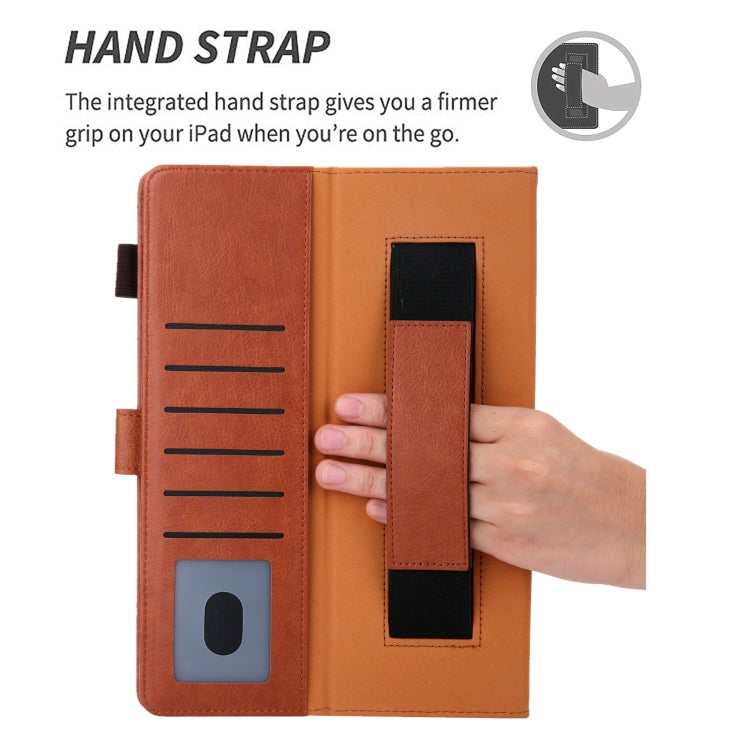 For iPad 2025 / 2022 Solid Color Small Metal Buckle Leather Smart Tablet Case(Brown) - iPad 2025 / 2022 Cases by buy2fix | Online Shopping UK | buy2fix