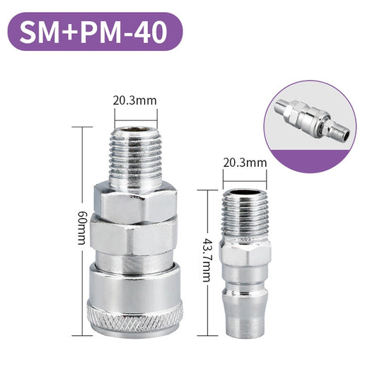LAIZE SM+PM-40 10pcs C-type Self-lock Air Tube Pneumatic Quick Fitting Connector - Interface Series by LAIZE | Online Shopping UK | buy2fix