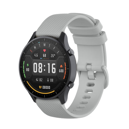 For Xiaomi Watch Color 22mm Small Plaid Texture Silicone Wrist Strap Watchband(Grey) - Watch Bands by buy2fix | Online Shopping UK | buy2fix