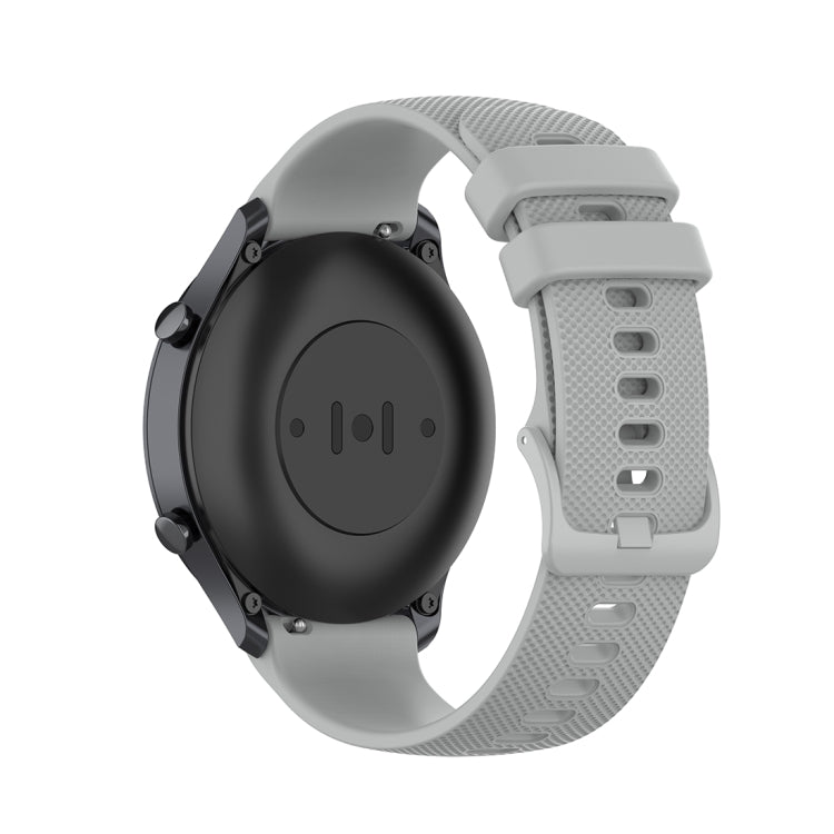 For Xiaomi Watch Color 22mm Small Plaid Texture Silicone Wrist Strap Watchband(Grey) - Watch Bands by buy2fix | Online Shopping UK | buy2fix