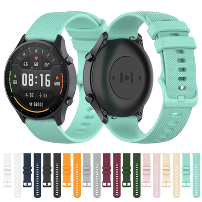 For Xiaomi Watch Color 22mm Small Plaid Texture Silicone Wrist Strap Watchband(Grey) - Watch Bands by buy2fix | Online Shopping UK | buy2fix