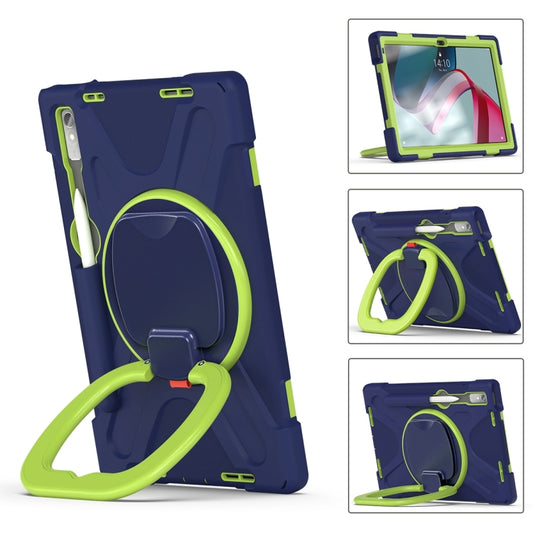 For Lenovo Pad Pro 2022 11.2 inch Silicone + PC Protective Tablet Case(Navy Blue Lime) - Lenovo by buy2fix | Online Shopping UK | buy2fix