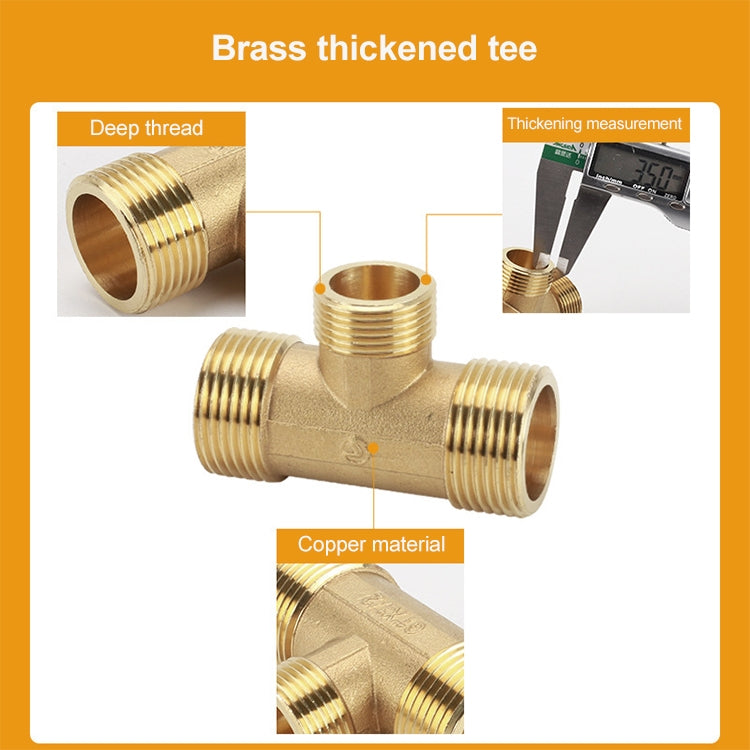 LAIZE External Thread Plumbing Copper Pipe Fittings, Caliber:1 Point(Three Way) - Interface Series by LAIZE | Online Shopping UK | buy2fix