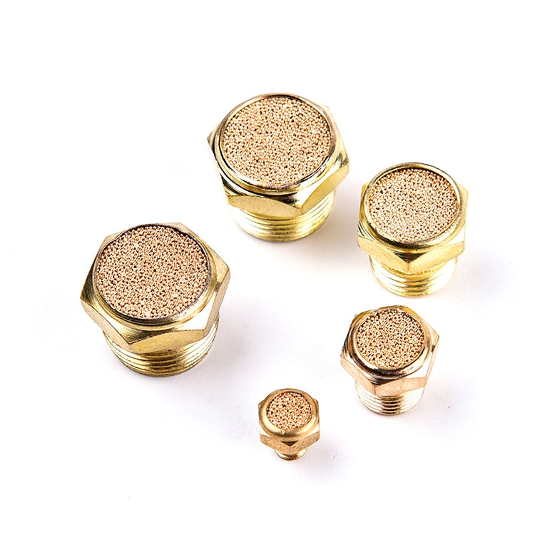 LAIZE 2pcs Semi Copper Flat Pneumatic Muffler, Caliber:4 Point - Interface Series by LAIZE | Online Shopping UK | buy2fix