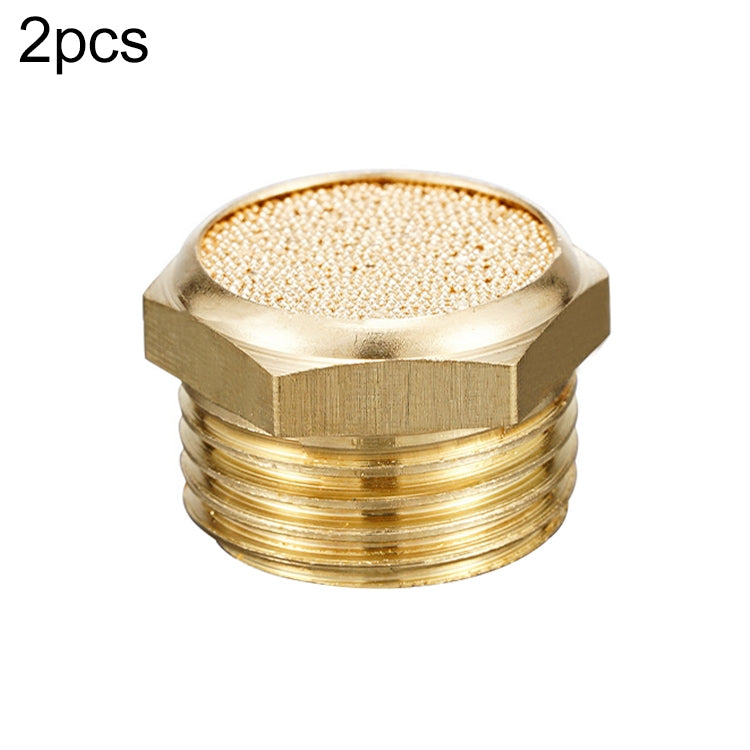 LAIZE 2pcs Semi Copper Flat Pneumatic Muffler, Caliber:4 Point - Interface Series by LAIZE | Online Shopping UK | buy2fix