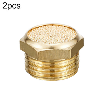 LAIZE 2pcs Semi Copper Flat Pneumatic Muffler, Caliber:4 Point - Interface Series by LAIZE | Online Shopping UK | buy2fix