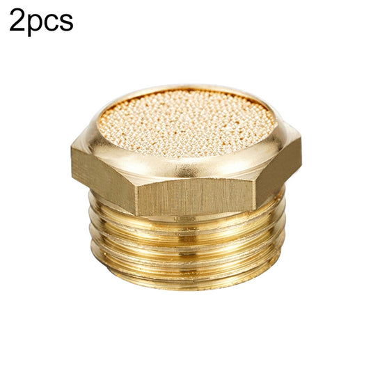 LAIZE 2pcs Semi Copper Flat Pneumatic Muffler, Caliber:4 Point - Interface Series by LAIZE | Online Shopping UK | buy2fix