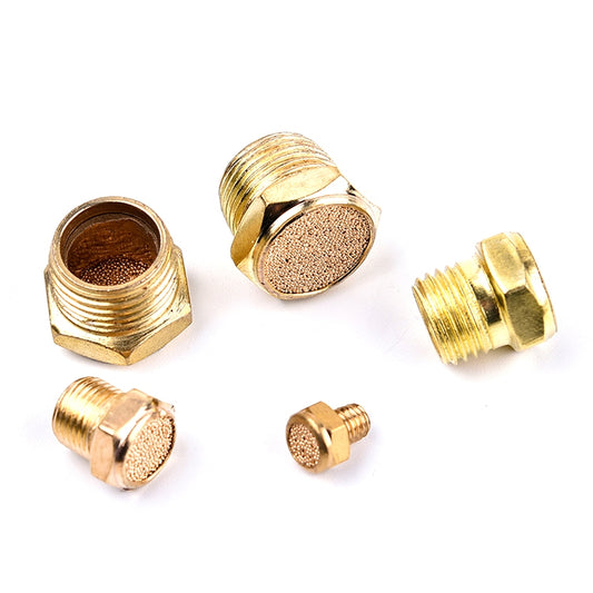 LAIZE 2pcs All Copper Flat Pneumatic Muffler, Caliber:3 Point - Interface Series by LAIZE | Online Shopping UK | buy2fix