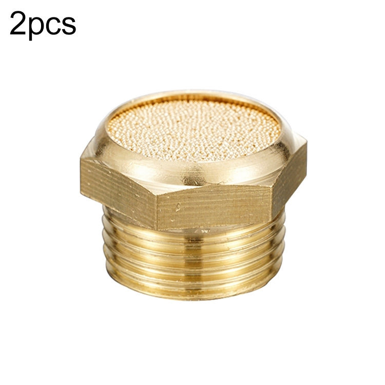 LAIZE 2pcs All Copper Flat Pneumatic Muffler, Caliber:3 Point - Interface Series by LAIZE | Online Shopping UK | buy2fix