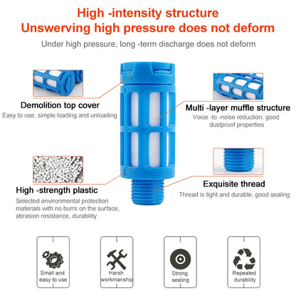 LAIZE Plastic Pneumatic Muffler, Caliber:2 Point(Blue) - Interface Series by LAIZE | Online Shopping UK | buy2fix