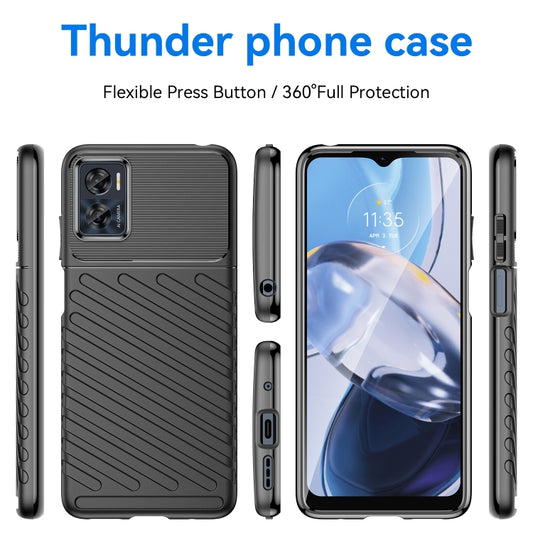 For Motorola Moto E22i Thunderbolt Shockproof TPU Phone Case(Black) - Motorola Cases by buy2fix | Online Shopping UK | buy2fix