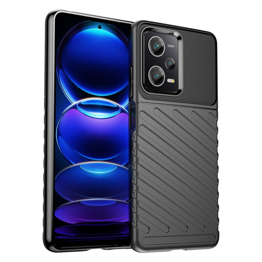 For Xiaomi Redmi Note 12 Pro 5G China Thunderbolt Shockproof TPU Protective Soft Phone Case(Black) by buy2fix