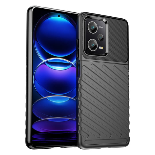 Pour Xiaomi Redmi Note 12 Pro 5G Chine Thunderbolt Étui de protection en TPU souple antichoc (Noir)