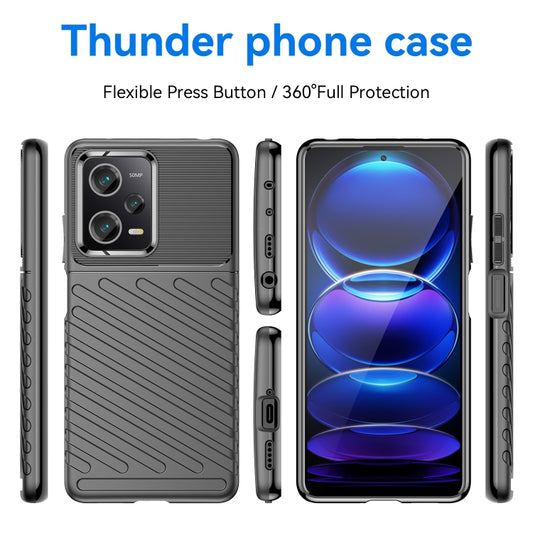 For Xiaomi Redmi Note 12 Pro 5G China Thunderbolt Shockproof TPU Protective Soft Phone Case(Black) by buy2fix