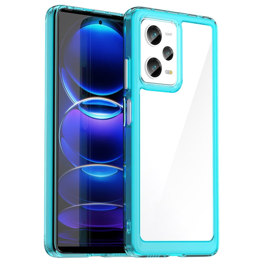 Pour Xiaomi Redmi Note 12 Pro 5G China Colorful Series Acrylique + TPU Phone Case (bleu transparent)