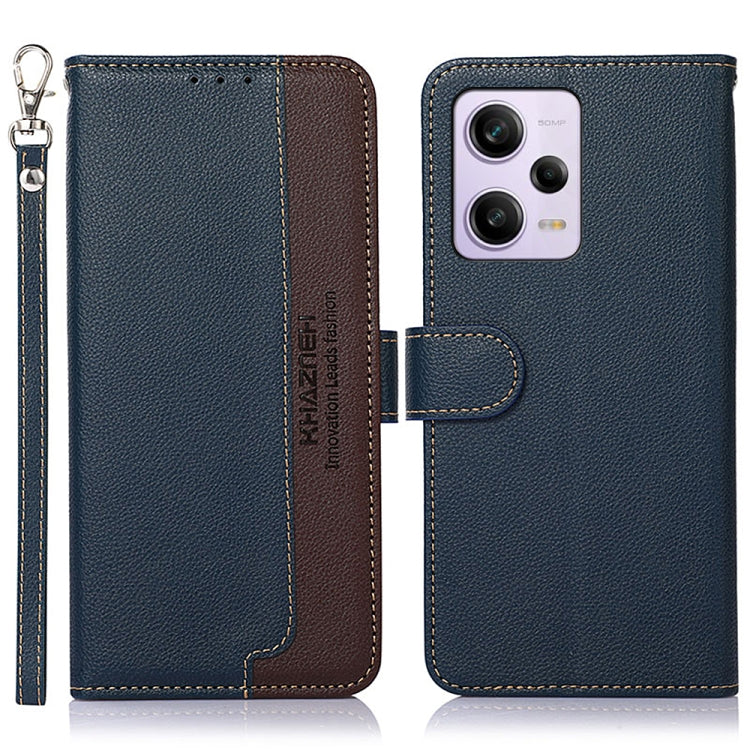 For Xiaomi Redmi Note 12 Pro+ China KHAZNEH Litchi Texture Leather RFID Phone Case(Blue) by buy2fix