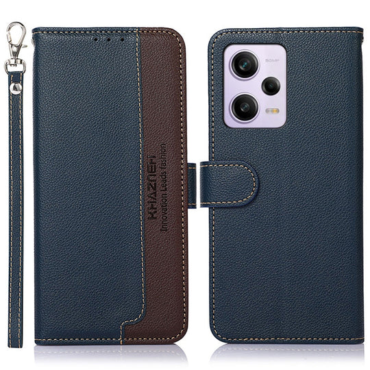 Pour Xiaomi Redmi Note 12 Pro + Chine Khazneh Litchi Texture Cuir RFID Étui de téléphone (Bleu)