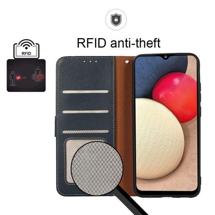 For Xiaomi Redmi Note 12 Pro+ China KHAZNEH Litchi Texture Leather RFID Phone Case(Blue) by buy2fix