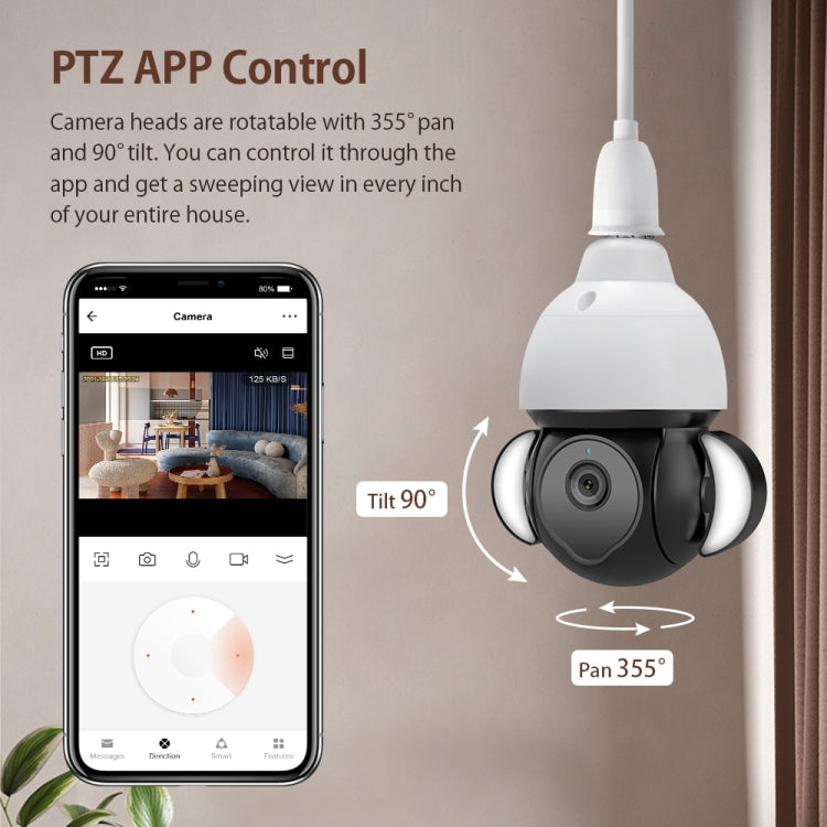 ST-426E-5MP-TY 5MP E27 Light Bulb Floodlight Camera - Light Bulb Camera by buy2fix | Online Shopping UK | buy2fix