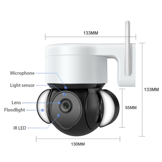 ST-426PRO-3M-TY 4MP Smart Security Floodlight Camera Support Two-way Audio / Night Vision - Wireless Camera by buy2fix | Online Shopping UK | buy2fix