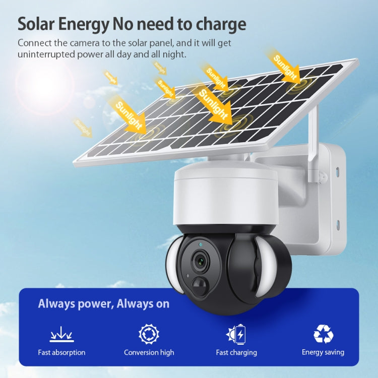 ST-S518-2M-TY 2.4G Wifi Solar Battery Powered Floodlight PTZ Camera with  PIR Human Detection - Dome Camera by buy2fix | Online Shopping UK | buy2fix
