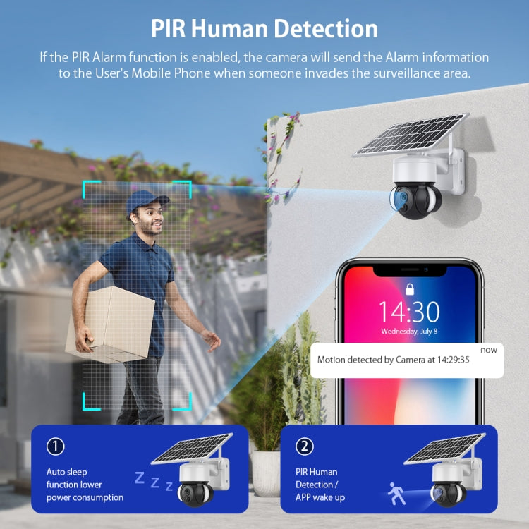 ST-S518-2M-TY 2.4G Wifi Solar Battery Powered Floodlight PTZ Camera with  PIR Human Detection - Dome Camera by buy2fix | Online Shopping UK | buy2fix