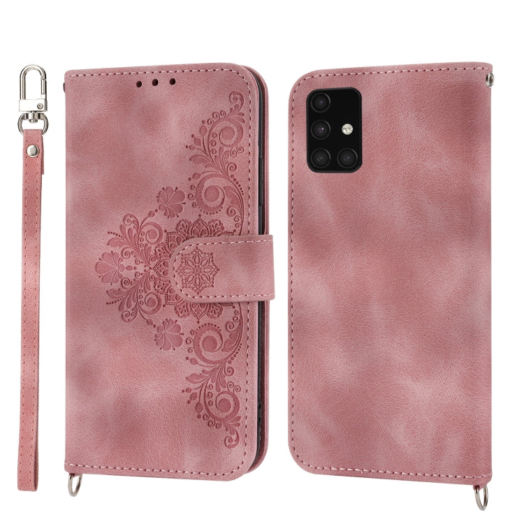 For Nothing Phone 1 Skin-feel Flowers Embossed Wallet Leather Phone Case(Pink) - Nothing Cases by buy2fix | Online Shopping UK | buy2fix
