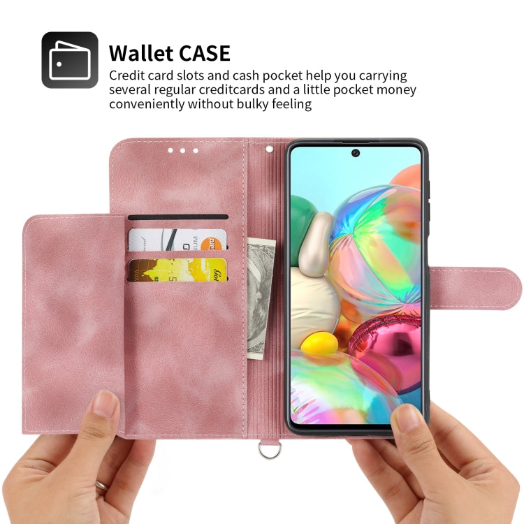 For Nothing Phone 1 Skin-feel Flowers Embossed Wallet Leather Phone Case(Pink) - Nothing Cases by buy2fix | Online Shopping UK | buy2fix