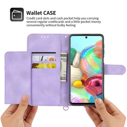 For Nothing Phone 1 Skin-feel Flowers Embossed Wallet Leather Phone Case(Purple) - Nothing Cases by buy2fix | Online Shopping UK | buy2fix