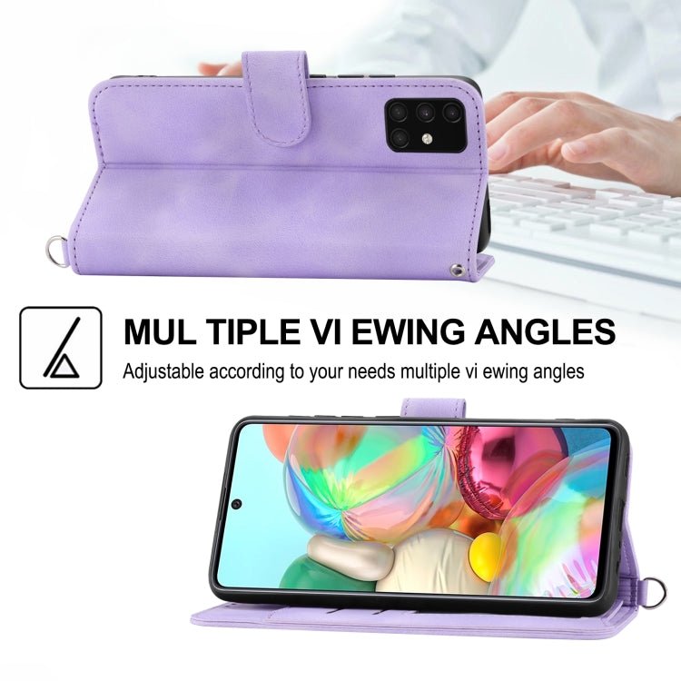 For Nothing Phone 1 Skin-feel Flowers Embossed Wallet Leather Phone Case(Purple) - Nothing Cases by buy2fix | Online Shopping UK | buy2fix