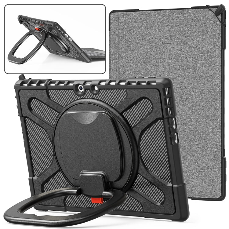 For MicroSoft Surface Pro 9 / 10 / 11 Handle Rotatable Kickstand Shockproof Tablet Case(Black) - Others by buy2fix | Online Shopping UK | buy2fix