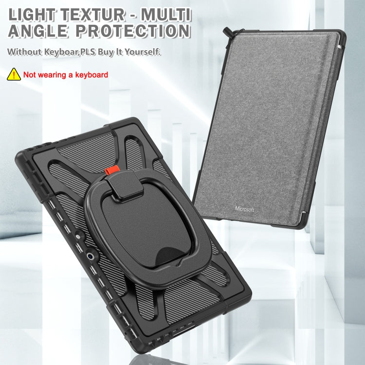 For MicroSoft Surface Pro 9 / 10 / 11 Handle Rotatable Kickstand Shockproof Tablet Case(Black) - Others by buy2fix | Online Shopping UK | buy2fix