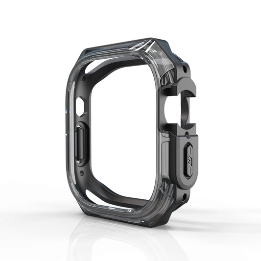 For Apple Watch Ultra 49mm / Ultra 2 49mm Double Color Armor Shockproof Case(Transparent Black) - Watch Cases by buy2fix | Online Shopping UK | buy2fix