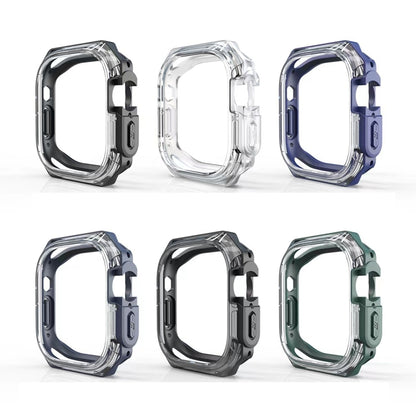For Apple Watch Ultra 49mm / Ultra 2 49mm Double Color Armor Shockproof Case(Transparent) - Watch Cases by buy2fix | Online Shopping UK | buy2fix
