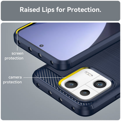 For Xiaomi 13 Brushed Texture Carbon Fiber TPU Phone Case(Blue) - Xiaomi Cases by buy2fix | Online Shopping UK | buy2fix