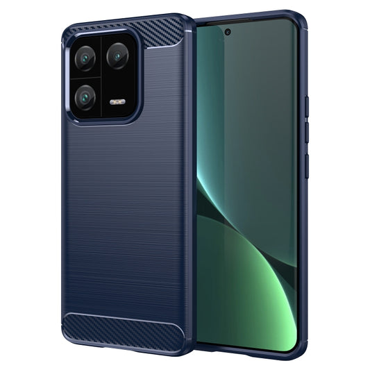 For Xiaomi 13 Pro Brushed Texture Carbon Fiber TPU Phone Case(Blue) - Xiaomi Cases by buy2fix | Online Shopping UK | buy2fix